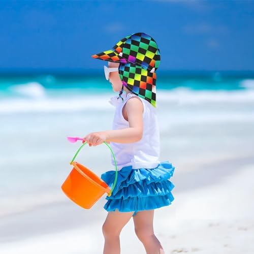 Rainbow Checkers Design Bucket Hat for Kids