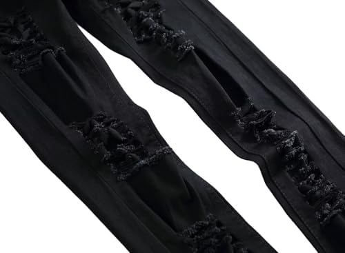 Mens Slim Ripped Skinny Jeans Distressed Design