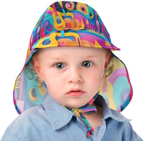 Emelivor Music Guitar Baby Sun Hat UPF 50 Wide Brim
