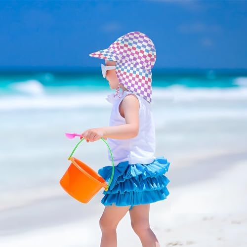 Gradient Red Blue Checkered Plaid Toddler Hat