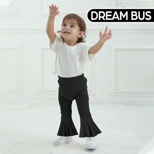 DREAM BUS 3 Pack Baby Girl Flare Pants with Bell Bottoms