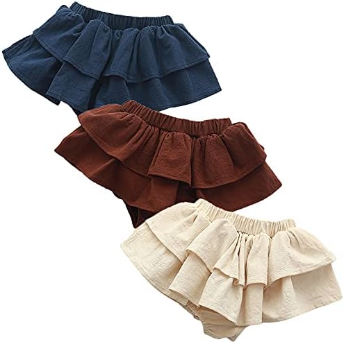 3-Piece Dependency-Free Cotton Ruffle Shorts Set