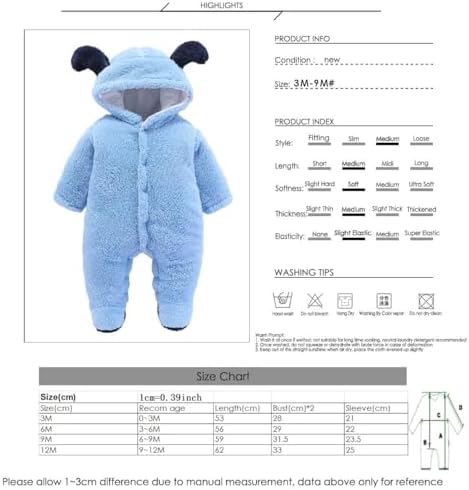 Bear Warmer Romper for Baby Girls Boys