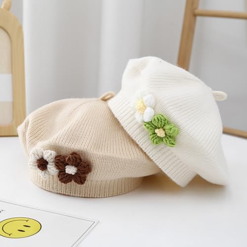 ACFUN Little Girls Knitted Beret for Toddler Soft Warm French Artist Hat