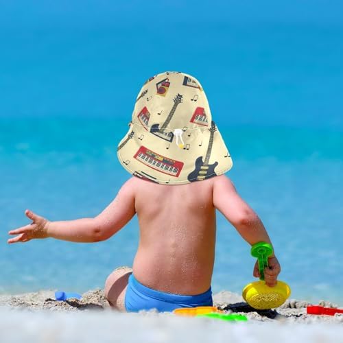 Retro Guitar Sunhat for Toddlers Protection and Style