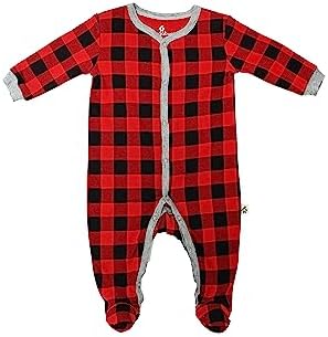 Stylish Comfy Baby Buffalo Plaid Footed Sleepie