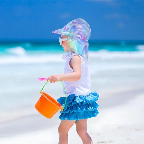 WIFIU Baby Sun Hat for Girls Boys Rainbow Waves 2-4T
