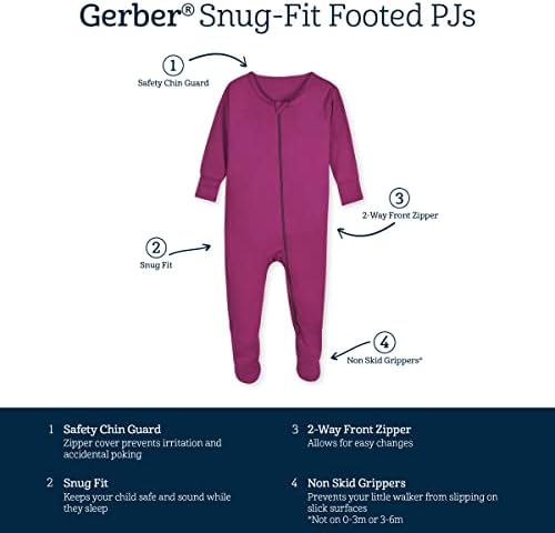 Gerber Baby Girls Eco-Friendly Pajamas