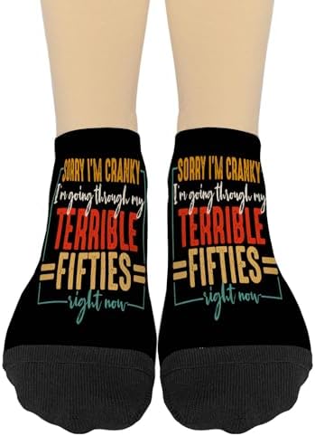 Funny 50s-Themed No-Show Socks for Men