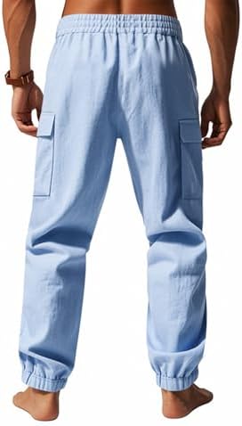 Mens Elastic Waist Cargo Pants