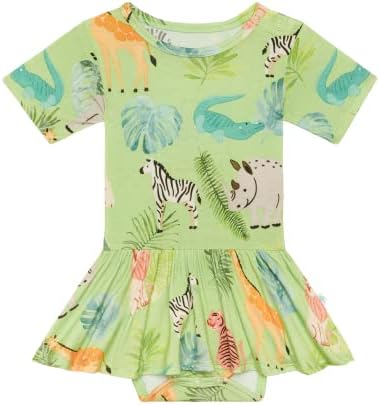 Posh Peanut Twirl Dress Bodysuit for Baby Girls