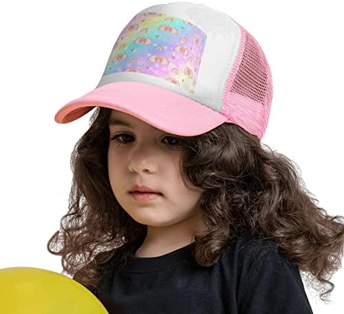 Stylish Adjustable Baseball Hat for Kids Ages 4-10 Pink Elephant Design