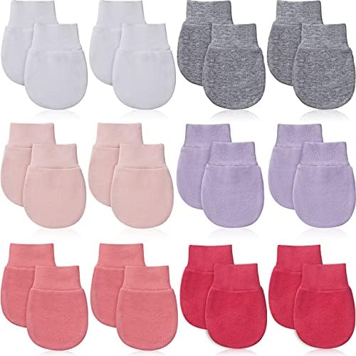 Geyoga 12 Pairs Newborn Baby Mittens for 0-6 Months