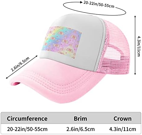 Stylish Adjustable Baseball Hat for Kids Ages 4-10 Pink Elephant Design