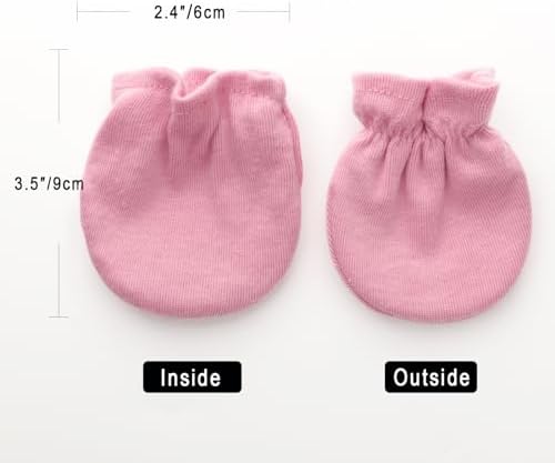 DRESHOW Organic Cotton No Scratch mittens for Babies