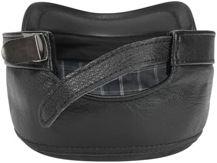 VOBOOM Leather Adjustable Flat Top Cap for Men - Military Style