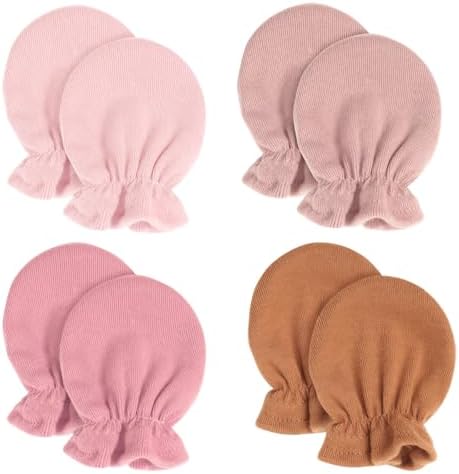 DRESHOW Organic Cotton No Scratch mittens for Babies