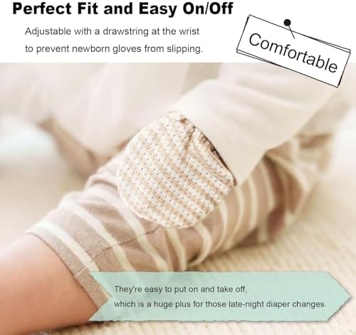 MOMSMENU Newborn Mittens 3 Pack Organic Cotton No Scratch