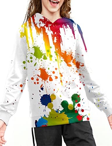 Linnhoy 3D Printed Kids Hoodies 6-15 Years
