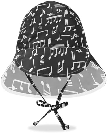 Adjustable Toddler Sun Hat with Music Notes Design
