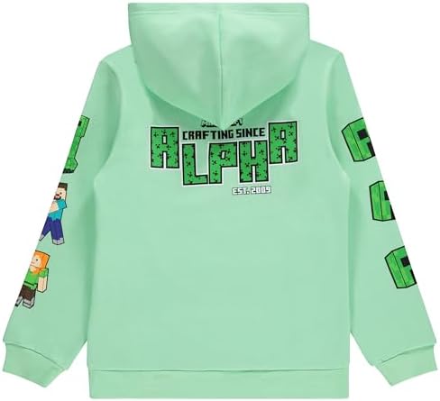 Minecraft Boys Video Game Hoodie Black Green