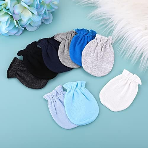 Lusofie 9 Pairs Cotton Baby Mittens for 0-6 Months