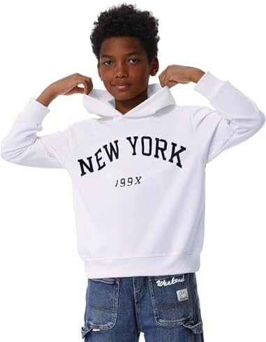 EXARUS 3 Pack Boys Hoodie Letter Print Sweatshirt Kids Graphic Long Sleeve