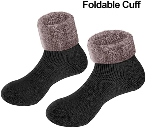 YUEDGE 2-Pair Fuzzy Non-Slip Mens Thermal Socks
