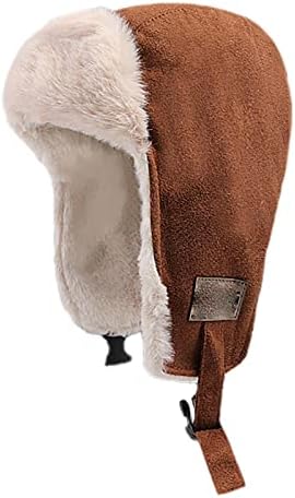 Winter Trapper Hat with Glasses 4-in-1 Windproof Fleece Cap