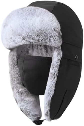 Warm Winter Trapper Hat with Insulated Ear Flaps and Chin Strap