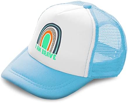 Cute Rascals Kids Trucker Hat I Am Brave Rainbow Boys Girls Adjustable Hat