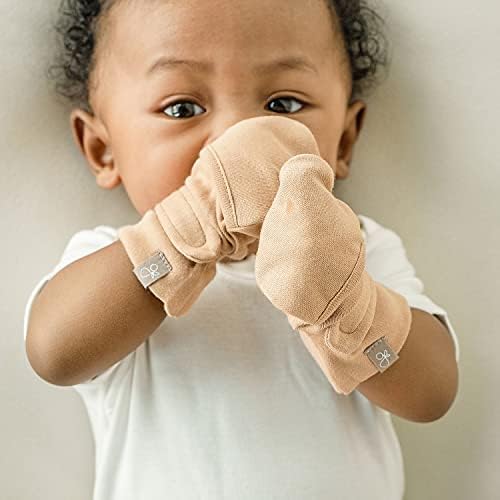 Goumikids Viscose Bamboo Cotton Anti-Scratch Staying-On Mittens for Babies