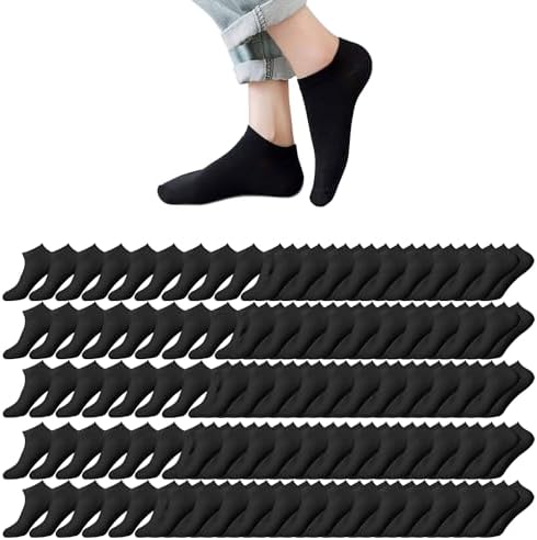 RICHBULL 200 Pairs Thin Low Cut Ankle Socks for Men Women