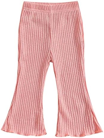Flared Ribbed Flage pants for Baby Girls - Set of 3