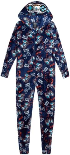Boys Plush Fleece One-Piece Pajamas with 3D Character Hood