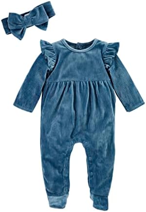 Mud Pie Baby Girl Sleeper Set - Adorable Navy Ruffle