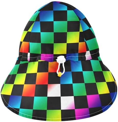 Rainbow Checkers Design Bucket Hat for Kids