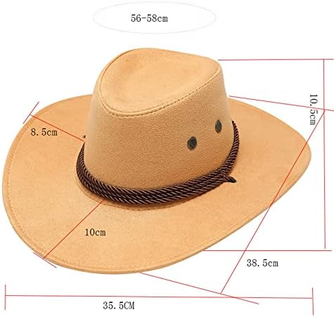 Women Men Classic Felt Western Cowboy Cowgirl Hat with Belt Buckle