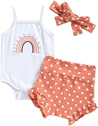 Rainbow Romper for Baby Girls Soft Cotton Romper Adorable Newborn