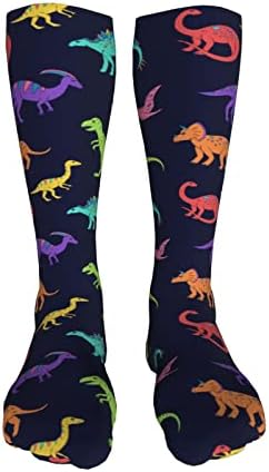 Sketch Dinosaur Knee High Kids Soccer Socks