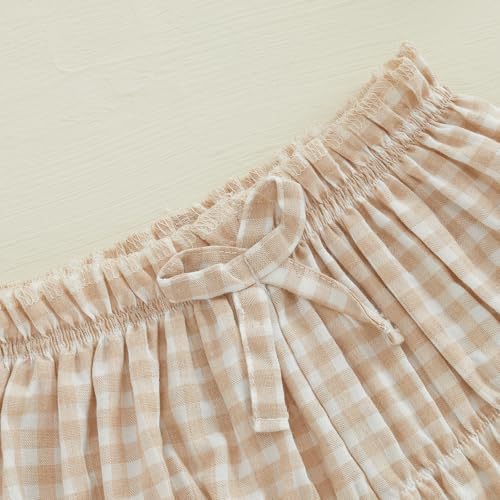 Aiwpstoin Toddler Girls Ruffled Plaid Shorts