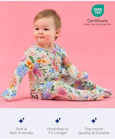 EASWEET Bamboo Viscose Pajamas for Baby Girls Soft Stretchy and Adorable