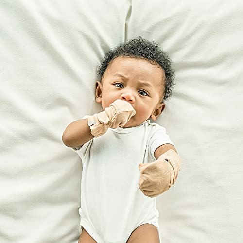 Goumikids Viscose Bamboo Cotton Anti-Scratch Staying-On Mittens for Babies
