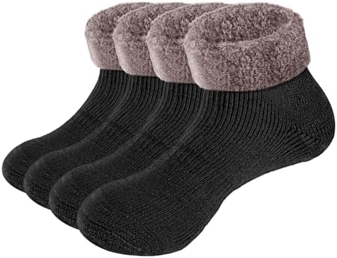 YUEDGE 2-Pair Fuzzy Non-Slip Mens Thermal Socks