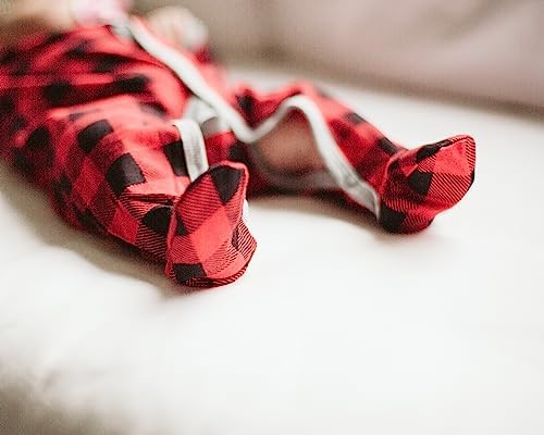 Stylish Comfy Baby Buffalo Plaid Footed Sleepie