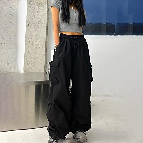 Women Cargo Pants with Pockets and Elastic Waist