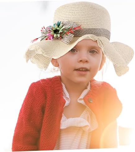 LIFKOME Boys and Girls Straw Hat Soft Breathable UV-Protective