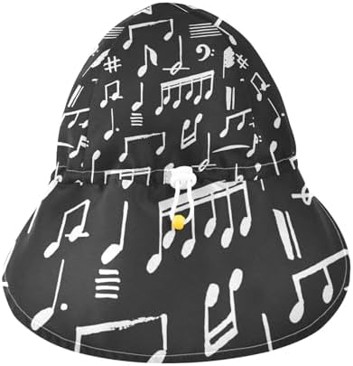 Adjustable Toddler Sun Hat with Music Notes Design