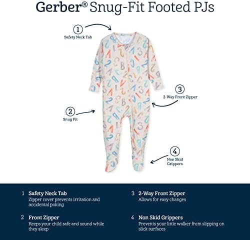 Gerber Baby Girls Rump-StopPBS Footed Pajamas with Eucalyptus Softness