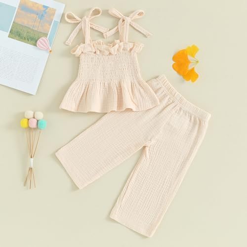 Toddler Girl Linen Camisole Pants Set